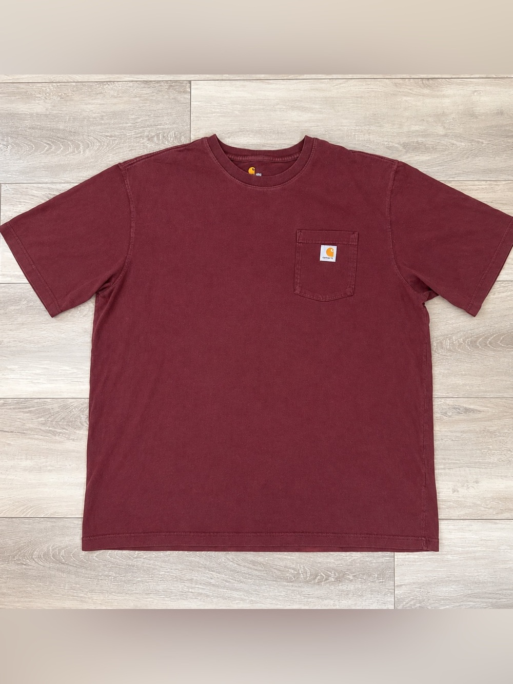 Carhartt Shirt 3XL Burgundy Original Fit Pocket Workwear Heavyweight